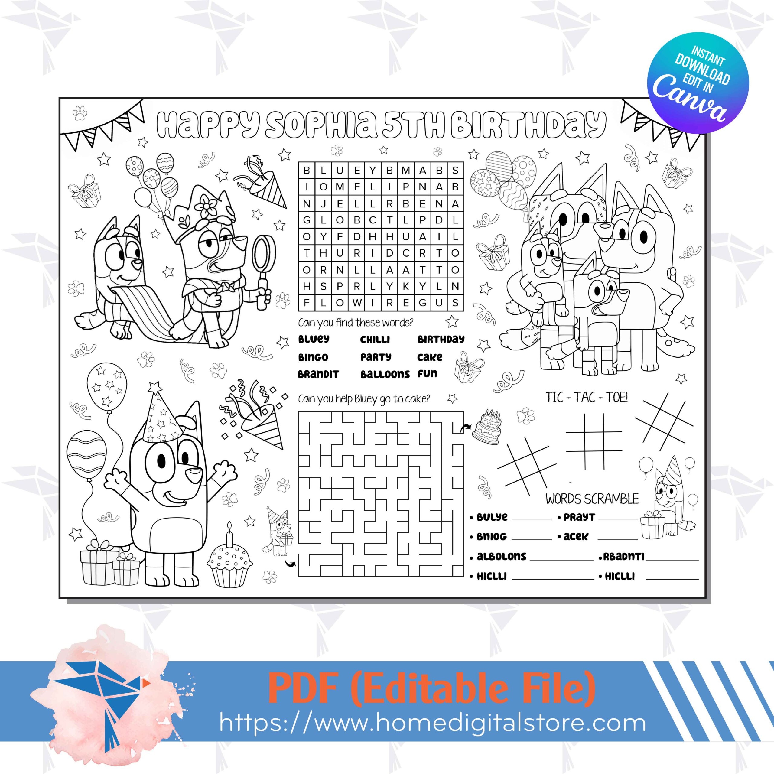 bluey free printables