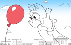 Bluey At Macys Parade Colouring Sheet