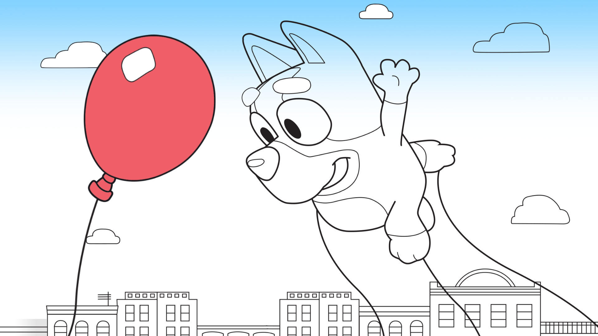 Bluey At Macys Parade Colouring Sheet Bluey At Macys Parade Colouring Sheet