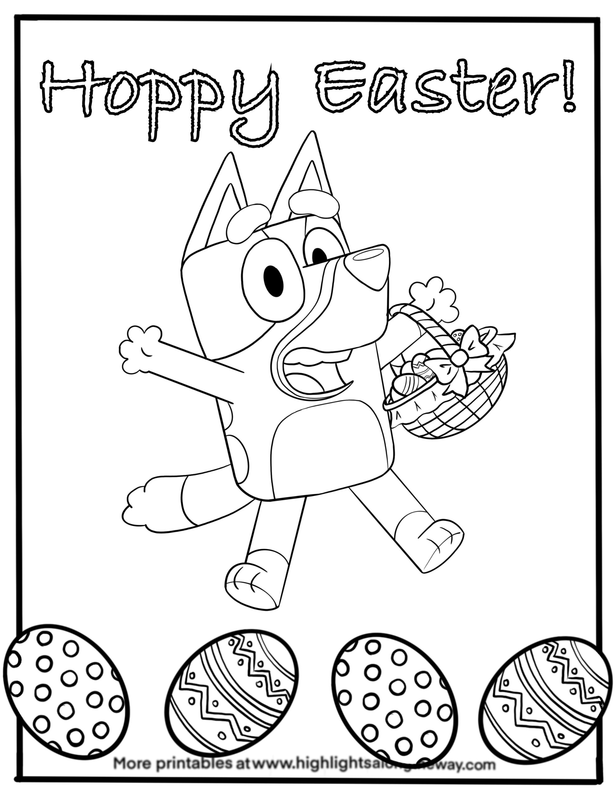 Bluey Easter Coloring Sheet Bluey Easter Coloring Sheet