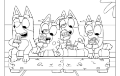 Bluey Friends Colouring Sheets