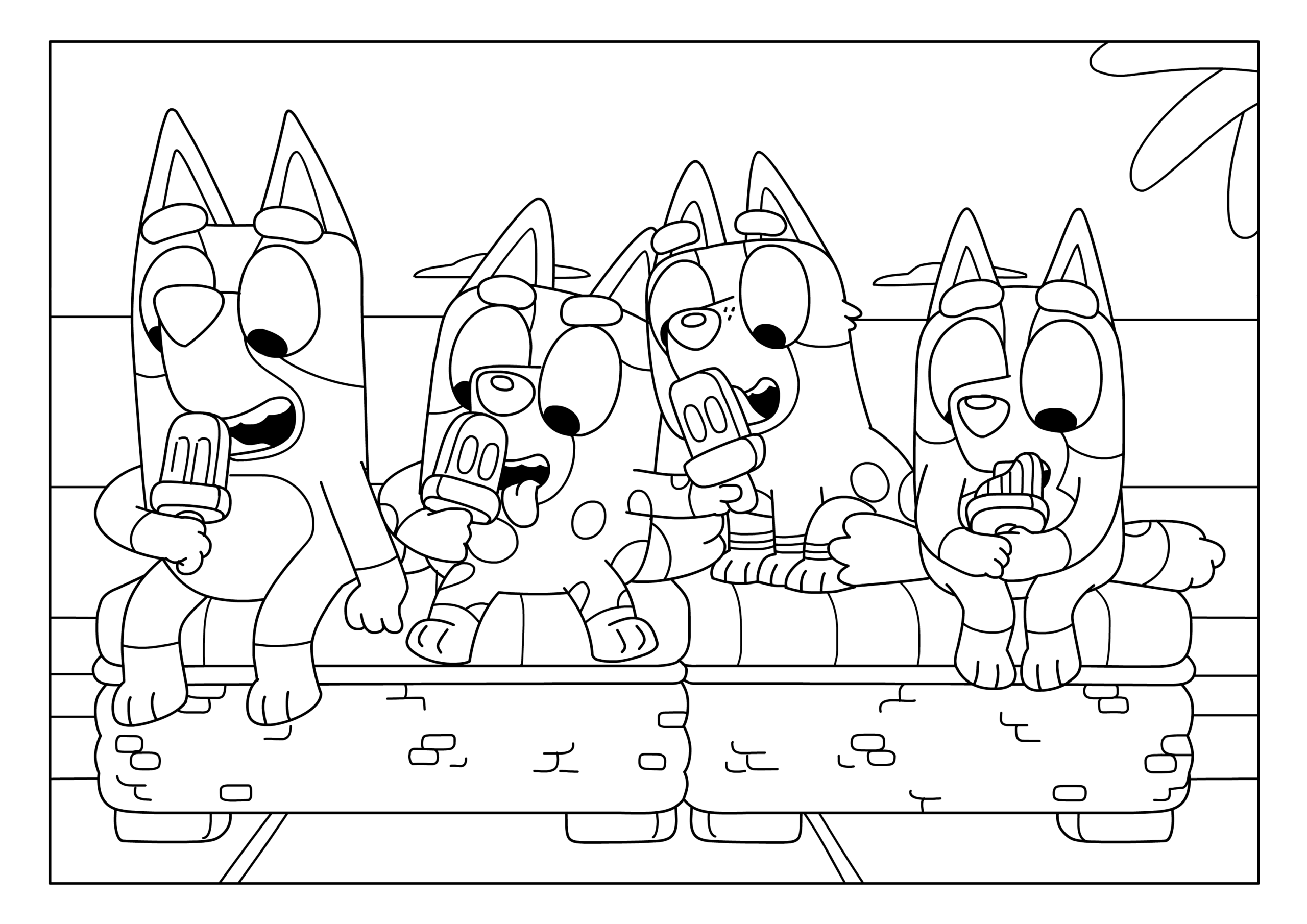 Bluey Friends Colouring Sheets