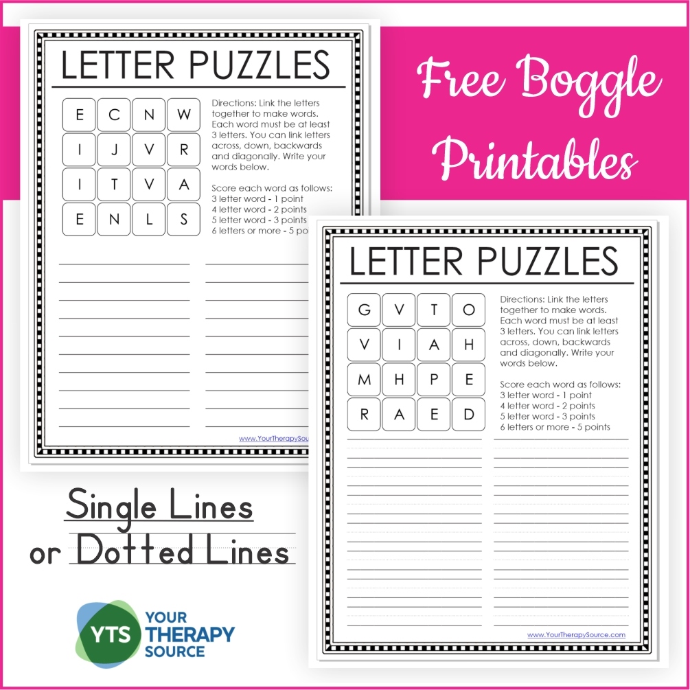 Boggle Printables To The Rescue