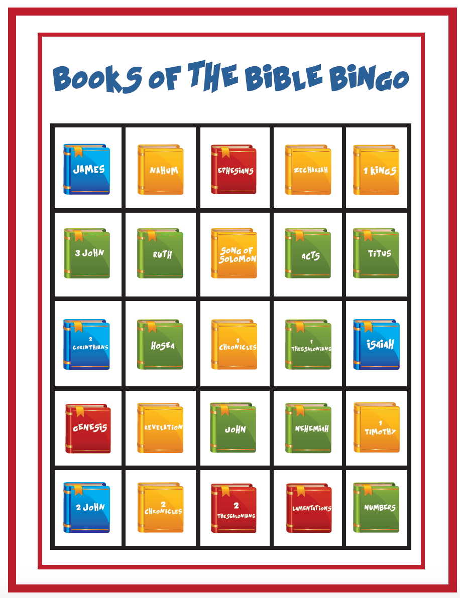 Books Of The Bible Bingo Game Books Of The Bible Bingo Game