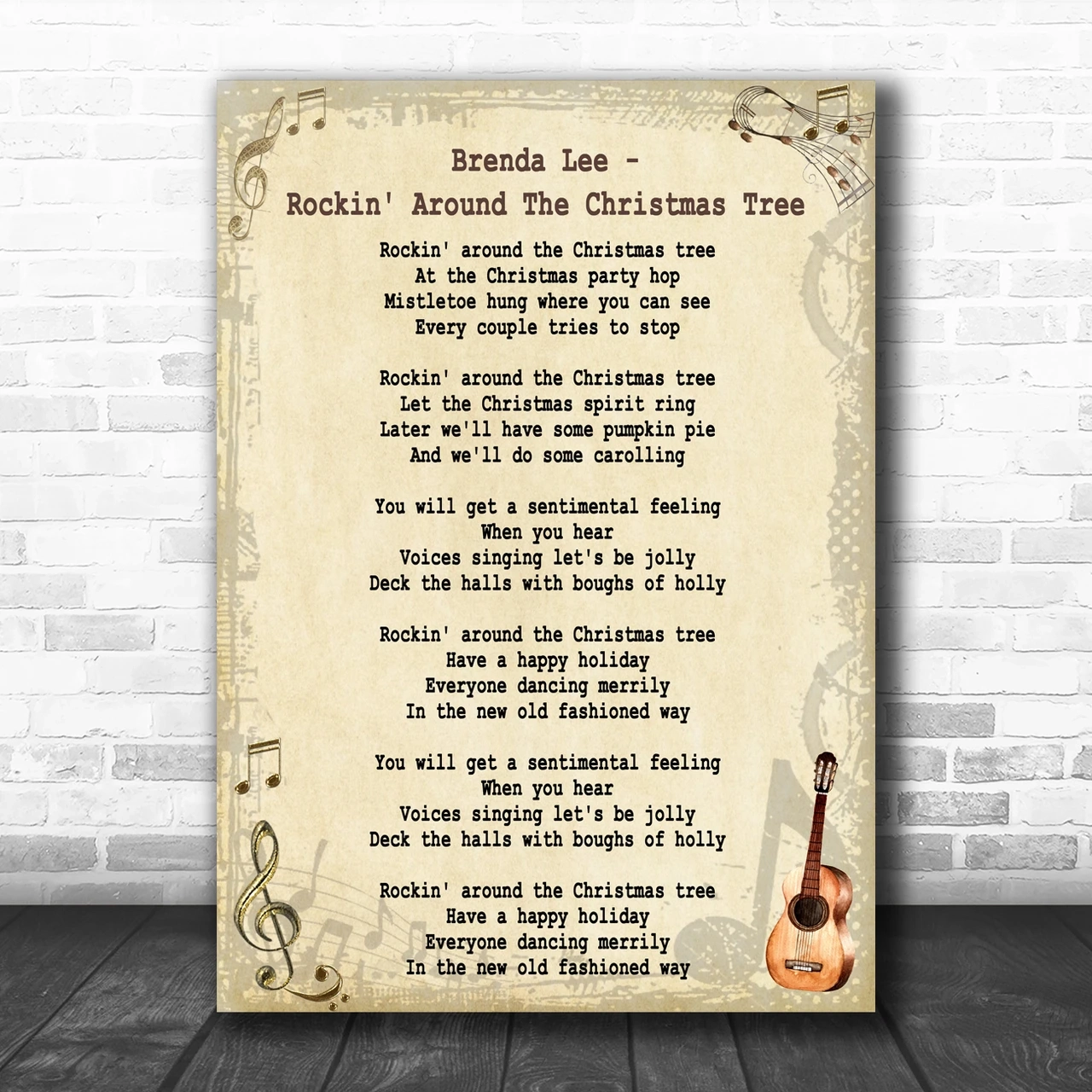Brenda Lee Rockin Around The Christmas Tree Song Lyric Music Wall Art Print Brenda Lee Rockin Around The Christmas Tree Song Lyric Music Wall Art Print