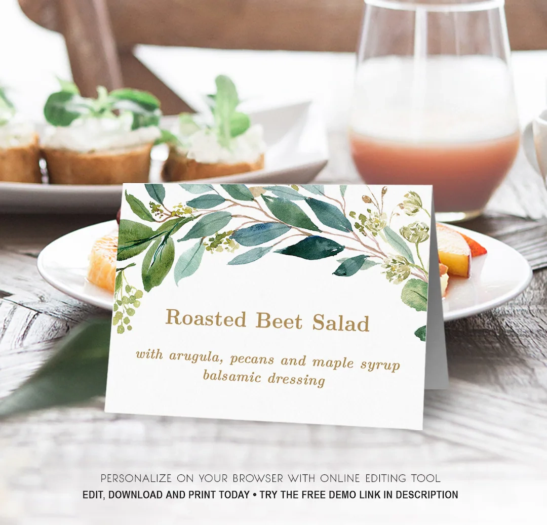 Buffet Food Sign Tent Card Printable Buffet Food Sign Tent Card Printable