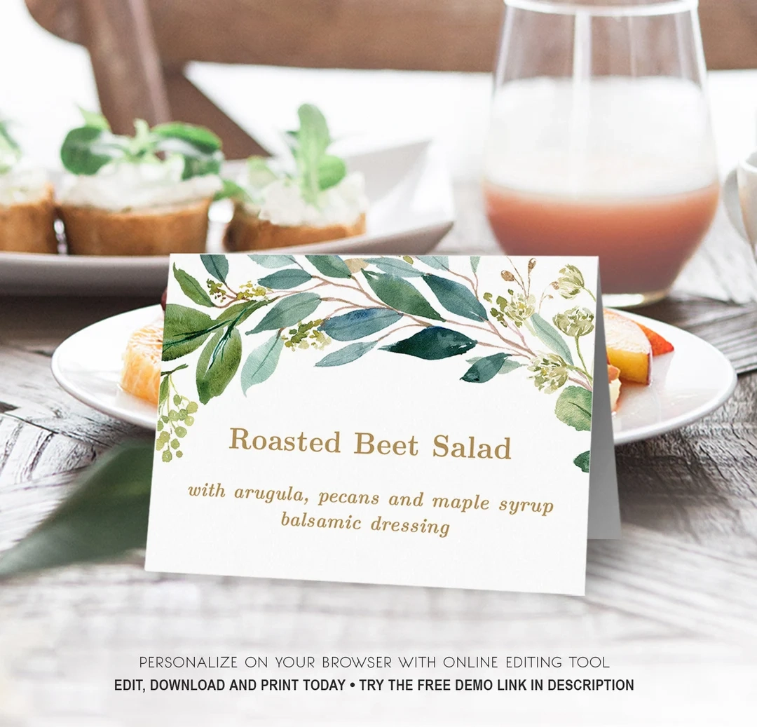 Buffet Food Sign Tent Card Printable Buffet Food Sign Tent Card Printable