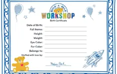 Buildabear Birth Certificate Template