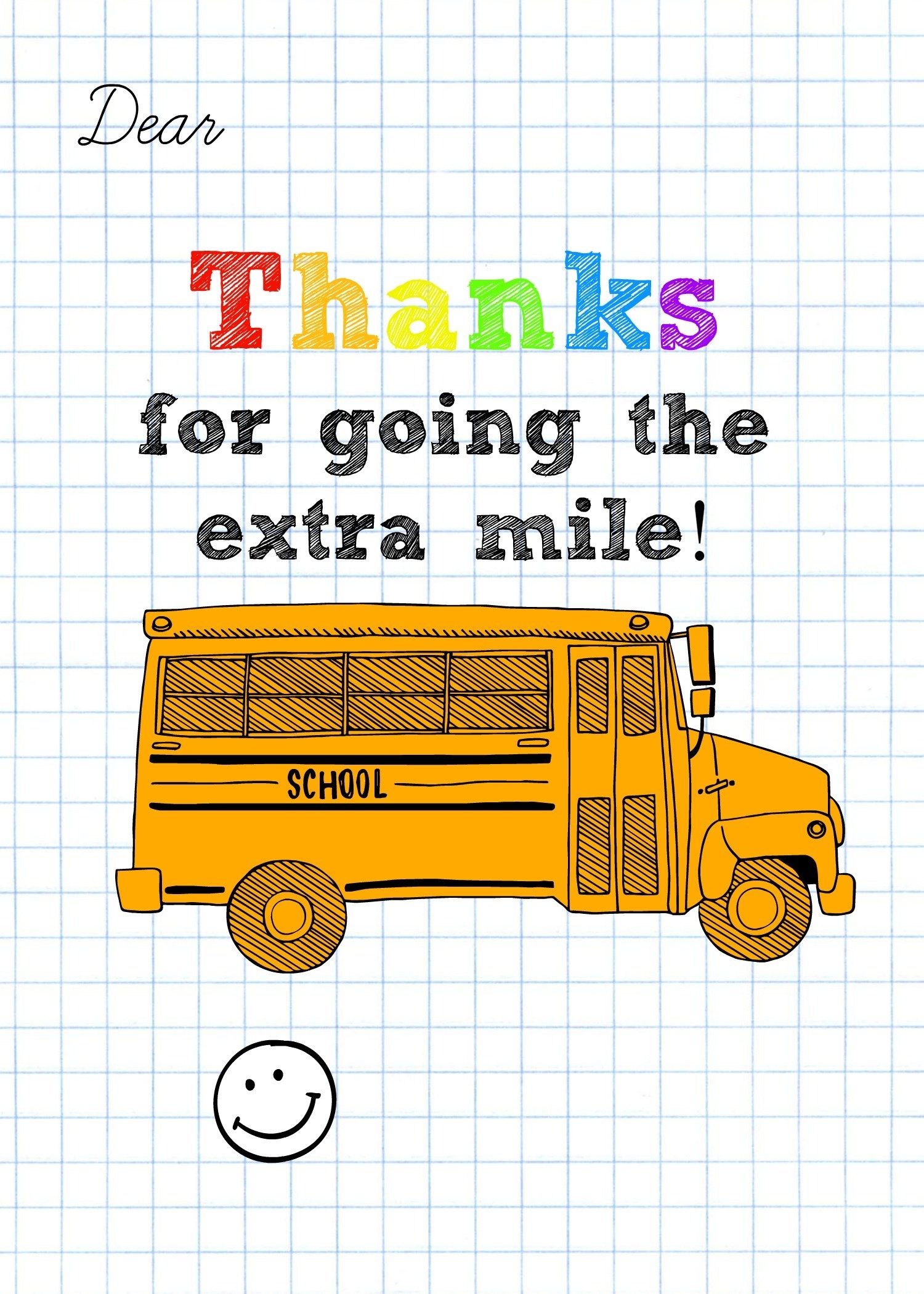 Bus Driver Appreciation Card Free Printable Bus Driver Appreciation Card Free Printable
