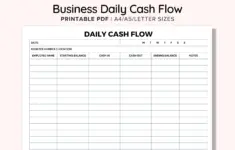 Business Daily Cash Flow Printable