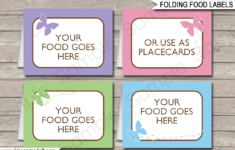Butterfly Party Food Labels