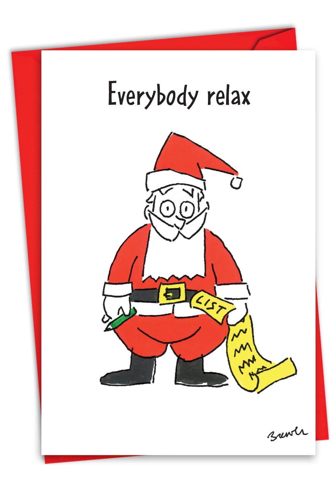C10179xsg Nothing Naughty Funny Merry Christmas Paper Card William Brewer