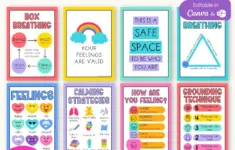 Calm Down Corner Posters Bright Classroom Theme