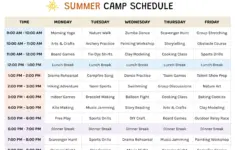 Camp Schedule Template