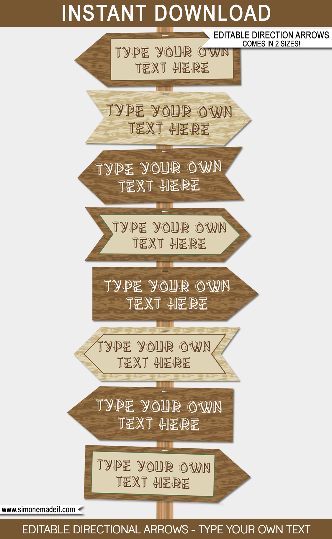 Camping Party Directional Signs Arrows Camping Party Directional Signs Arrows