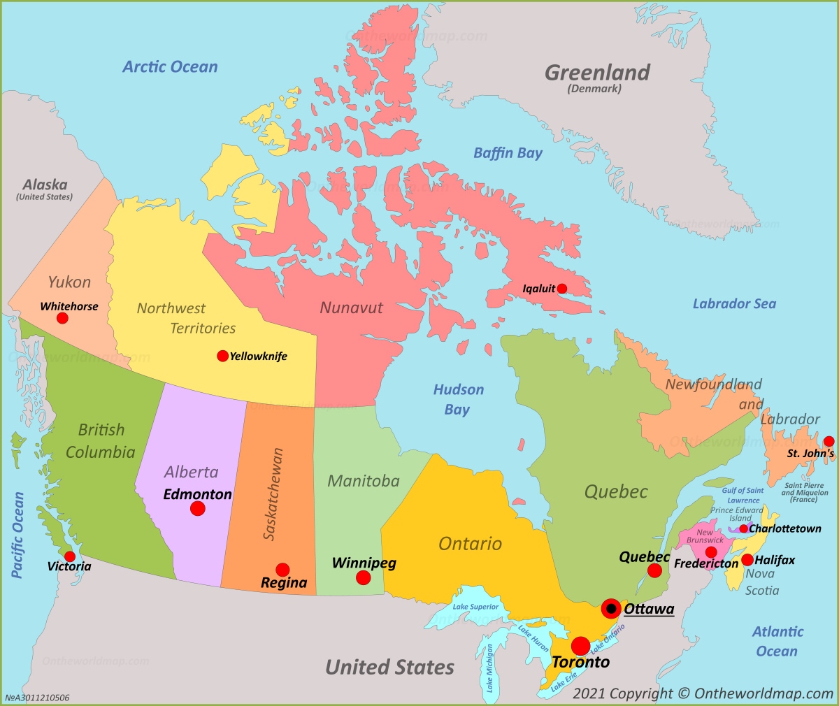 Canada Provinces And Capitals Map Canada Provinces And Capitals Map