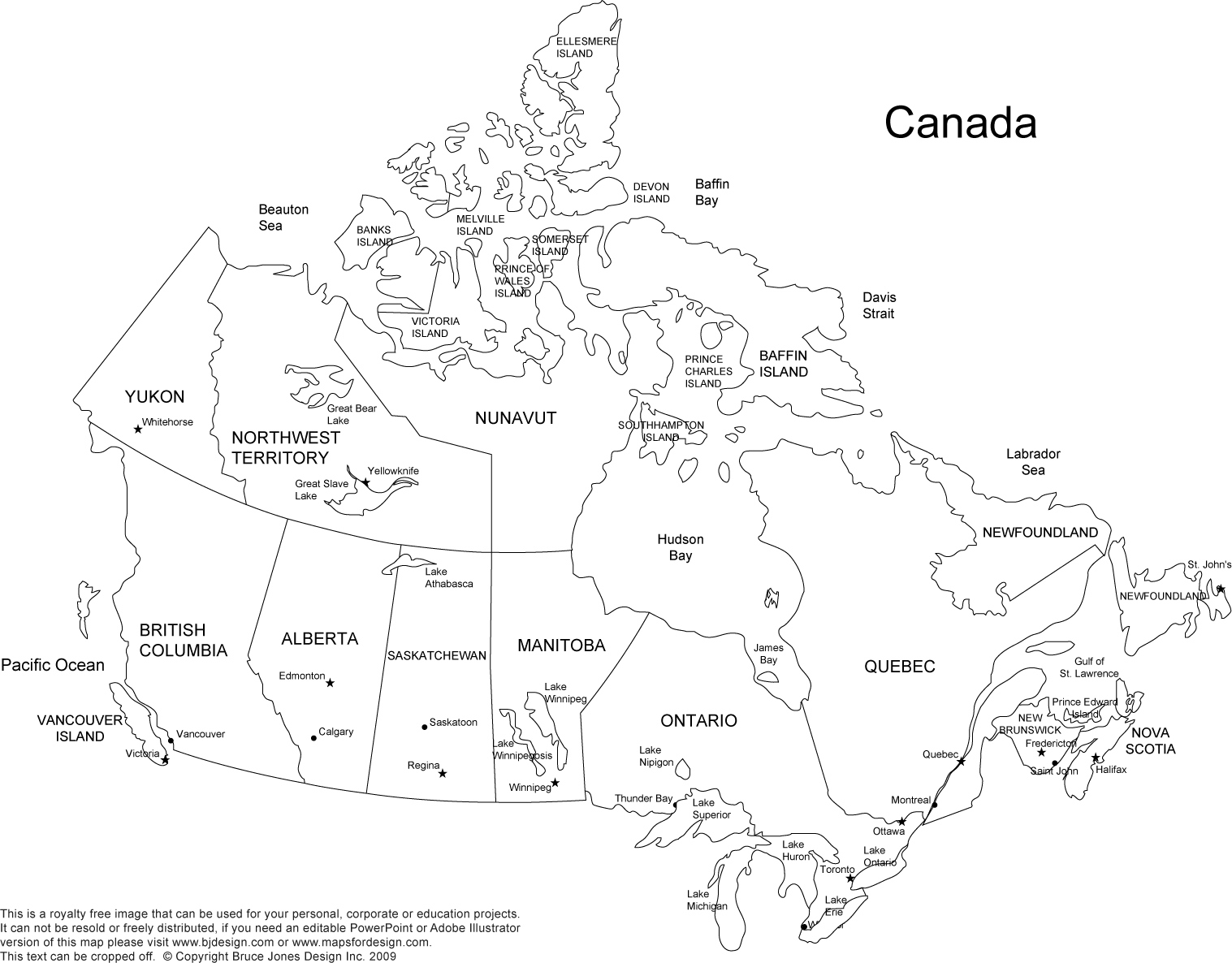 Canada Provinces And Territories Printable Maps