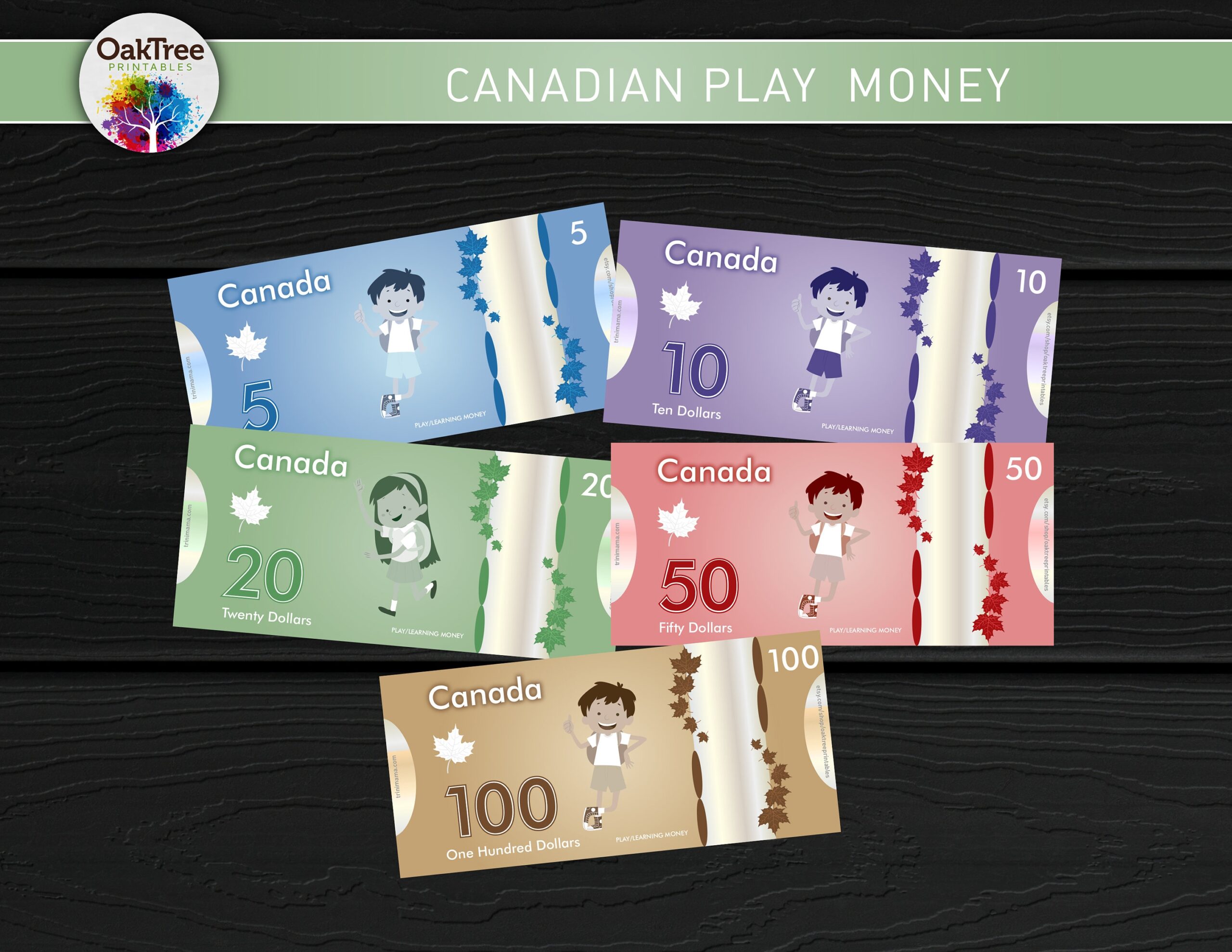 Canadian Play Money Printable Teach Math Canadian Play Money Printable Teach Math