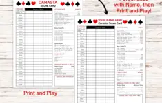 Canasta Score Sheet Print At Home And Play