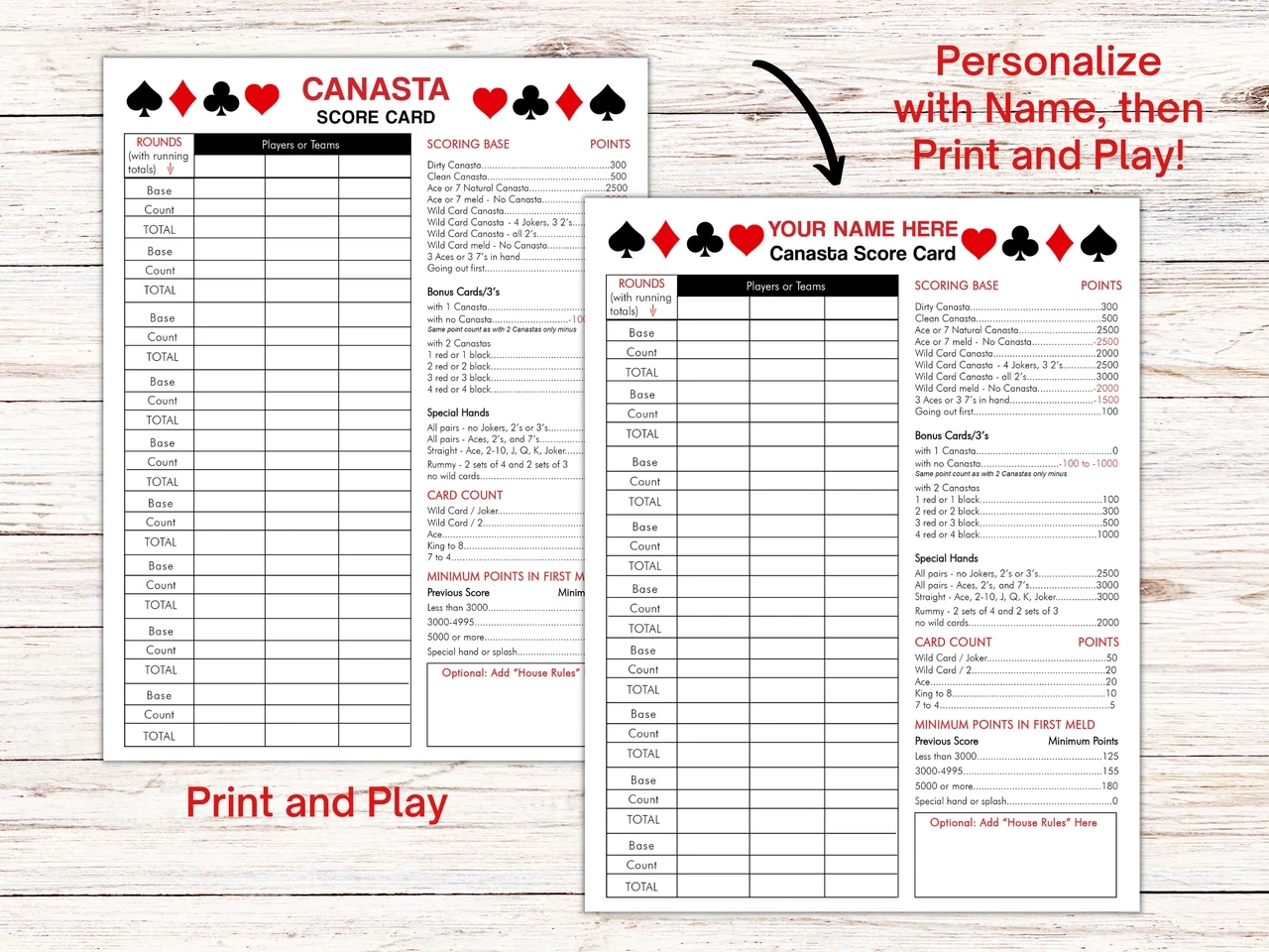 Canasta Score Sheet Print At Home And Play Canasta Score Sheet Print At Home And Play