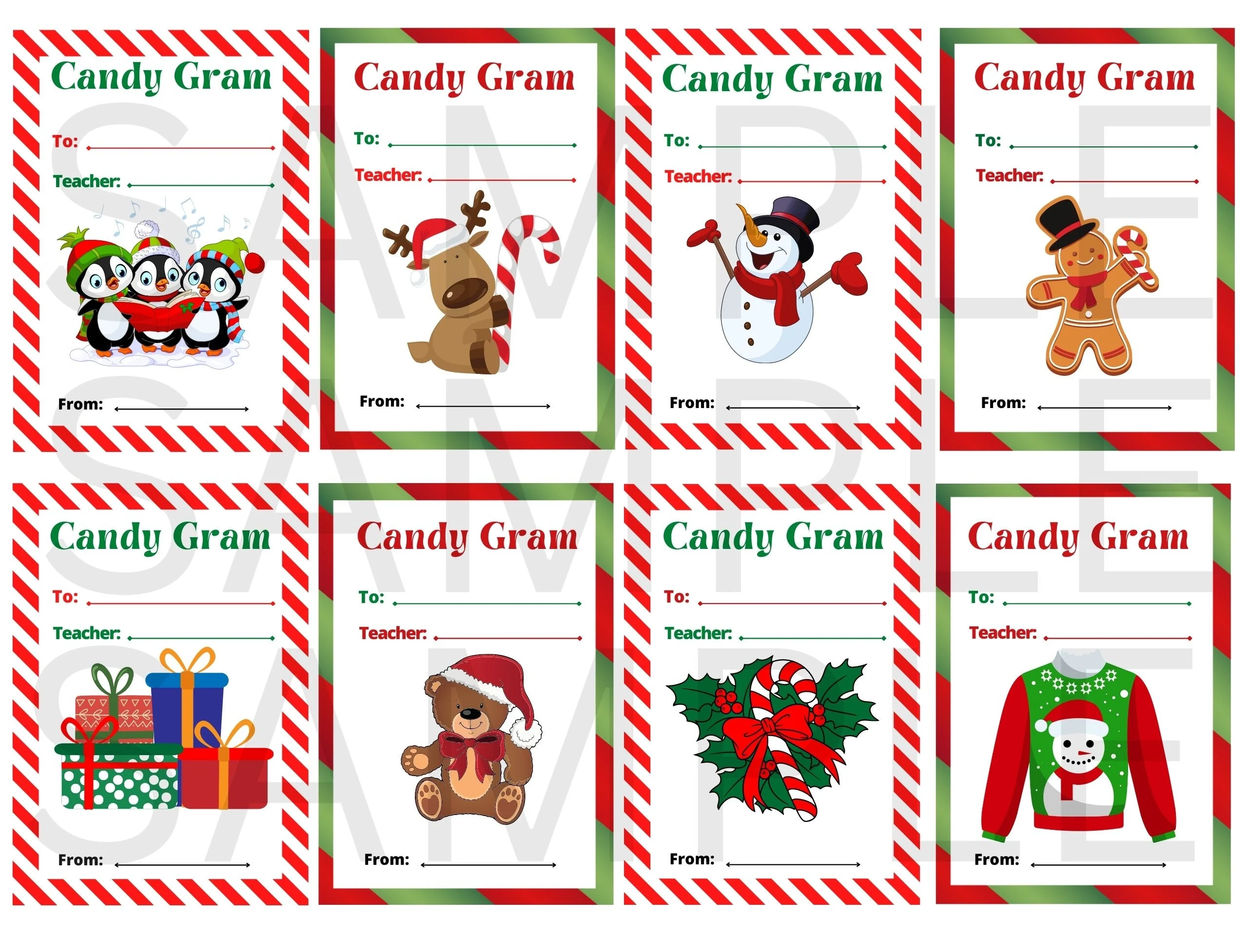 Candy Grams Christmas Candy Cane Gift