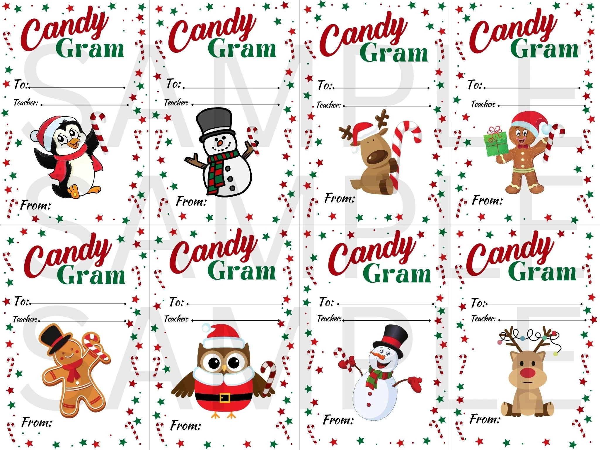 Candy Grams Christmas Candy Cane Gift