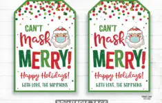Cant Mask Merry Christmas Face Mask Gift Tag Holiday Tags Employee Appreciation Company Essential Worker Staff Corporate Teacher Mask Tag