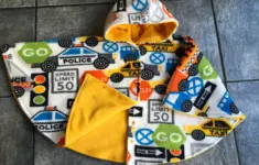 Car Seat Poncho With Directional Print Fleece