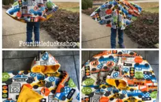 Car Seat Poncho With Directional Print Fleece