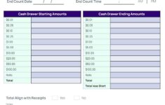 Cash Count Sheet