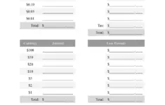 Cash Register Balance Sheet Template