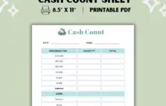 Cash Register Close Out Sheet