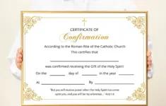 Catholic Confirmation Certificate