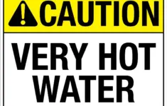 Caution Very Hot Water Sign