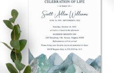 Celebration Of Life Printable Template