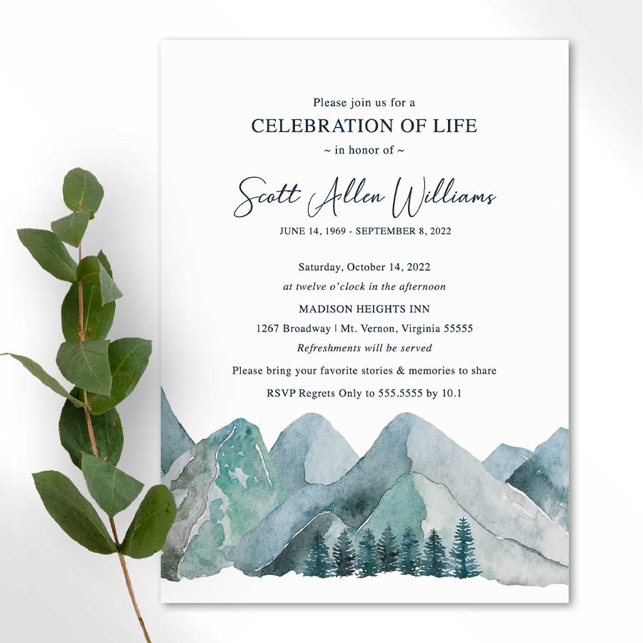 Celebration Of Life Printable Template
