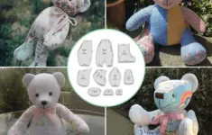 CELNNCOE 10 PCS Memory Bear Template Ruler Set Instructions Memory Bear Sewing Patterns Template PC Material Quilting Template Cutting Set 10 Inch