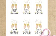 Cheers To A New Year Printable Party Favor Tags Instant Download