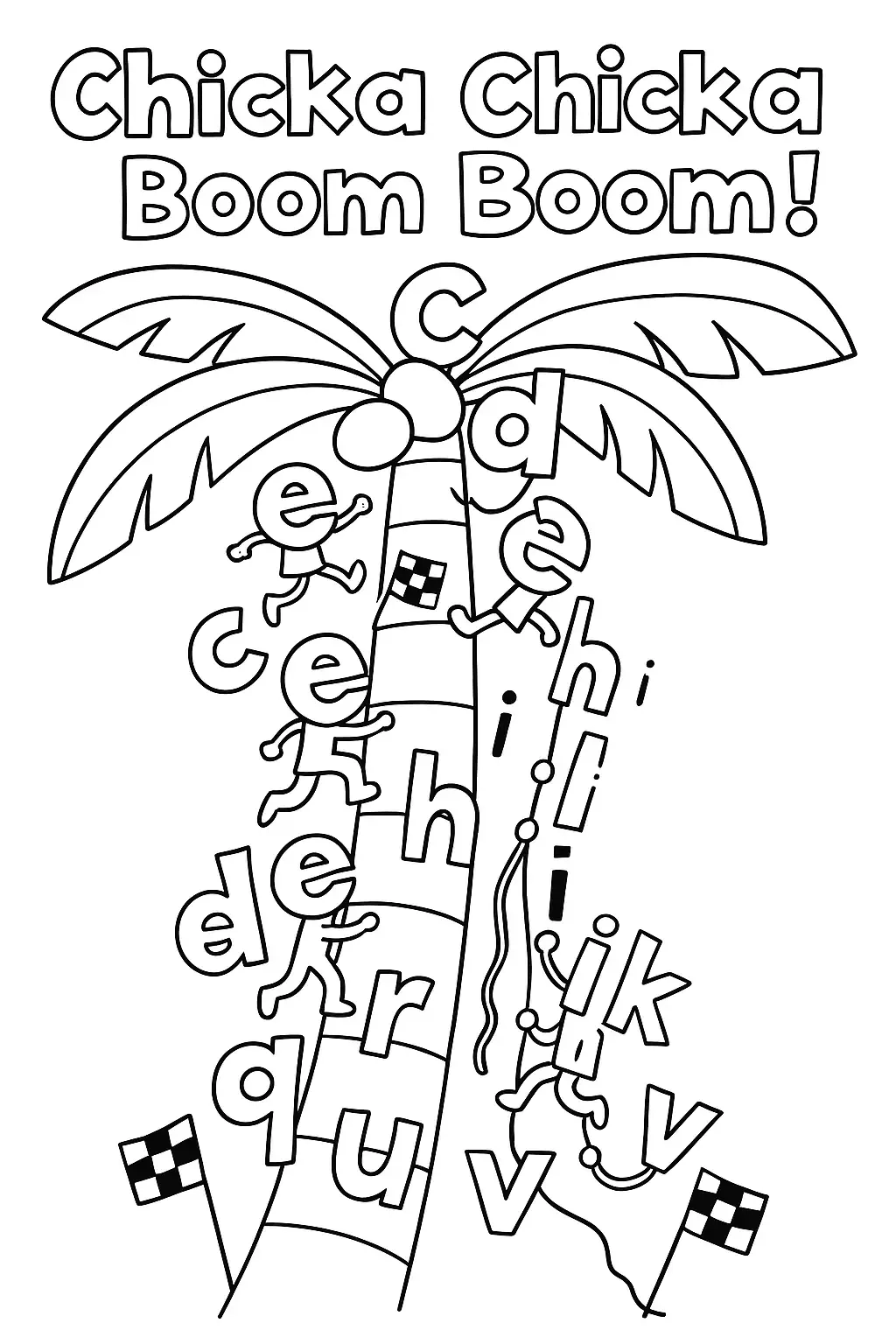 Chicka Chicka Boom Boom Coloring Page Chicka Chicka Boom Boom Coloring Page
