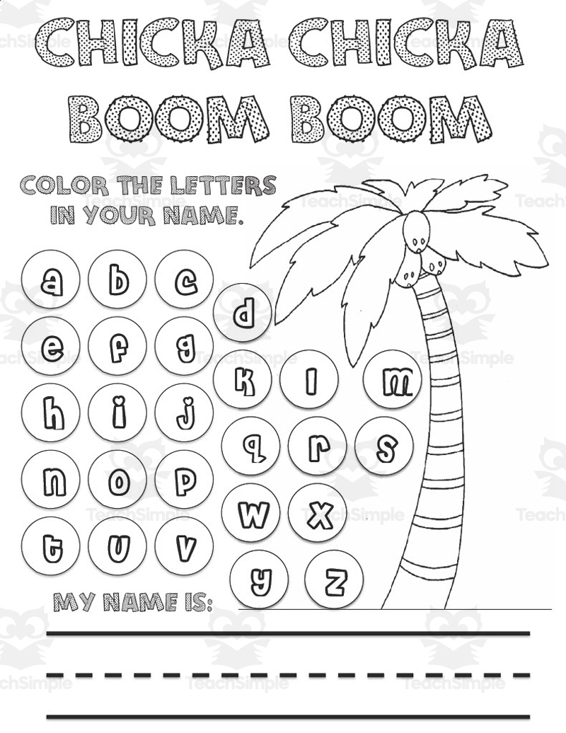 chicka chicka boom boom free printables chicka chicka boom boom free printables