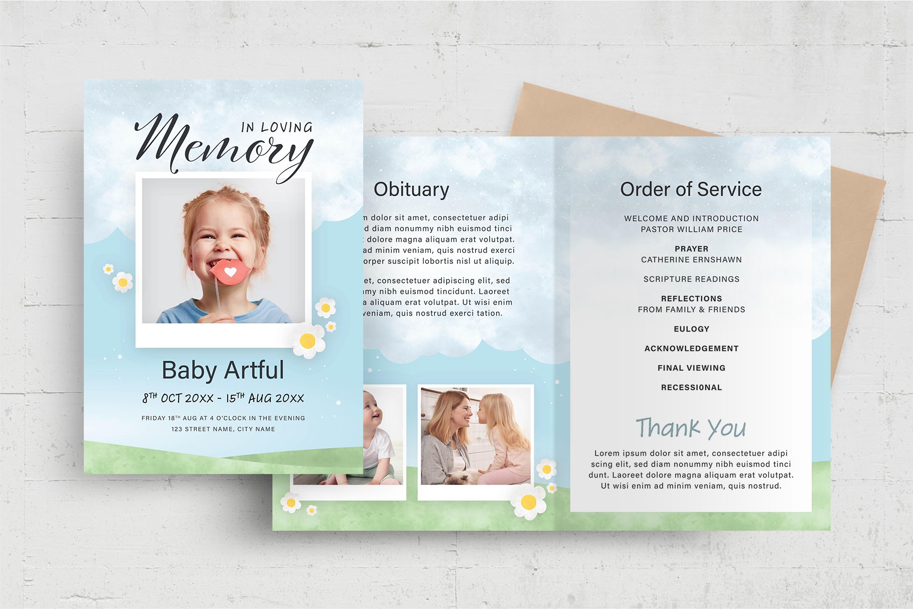 free baby obituary template