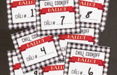 Chili Cook Off Voting Ballots Scoresheets