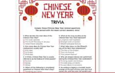 Chinese New Year Trivia Game Printable