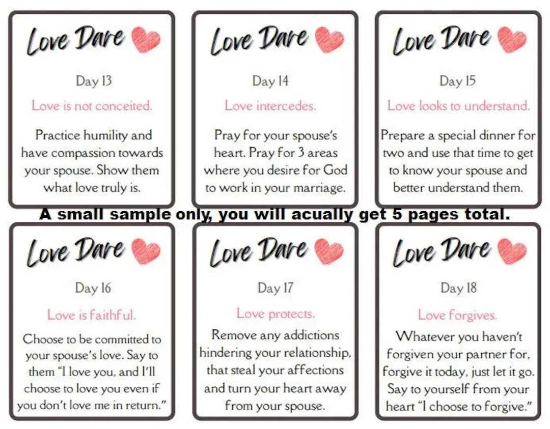 Christian Marriage Love Dare 30 Day