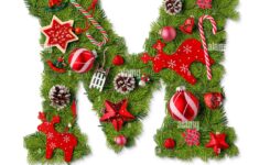 Christmas Alphabet Letter M Isolated On White Image222389012