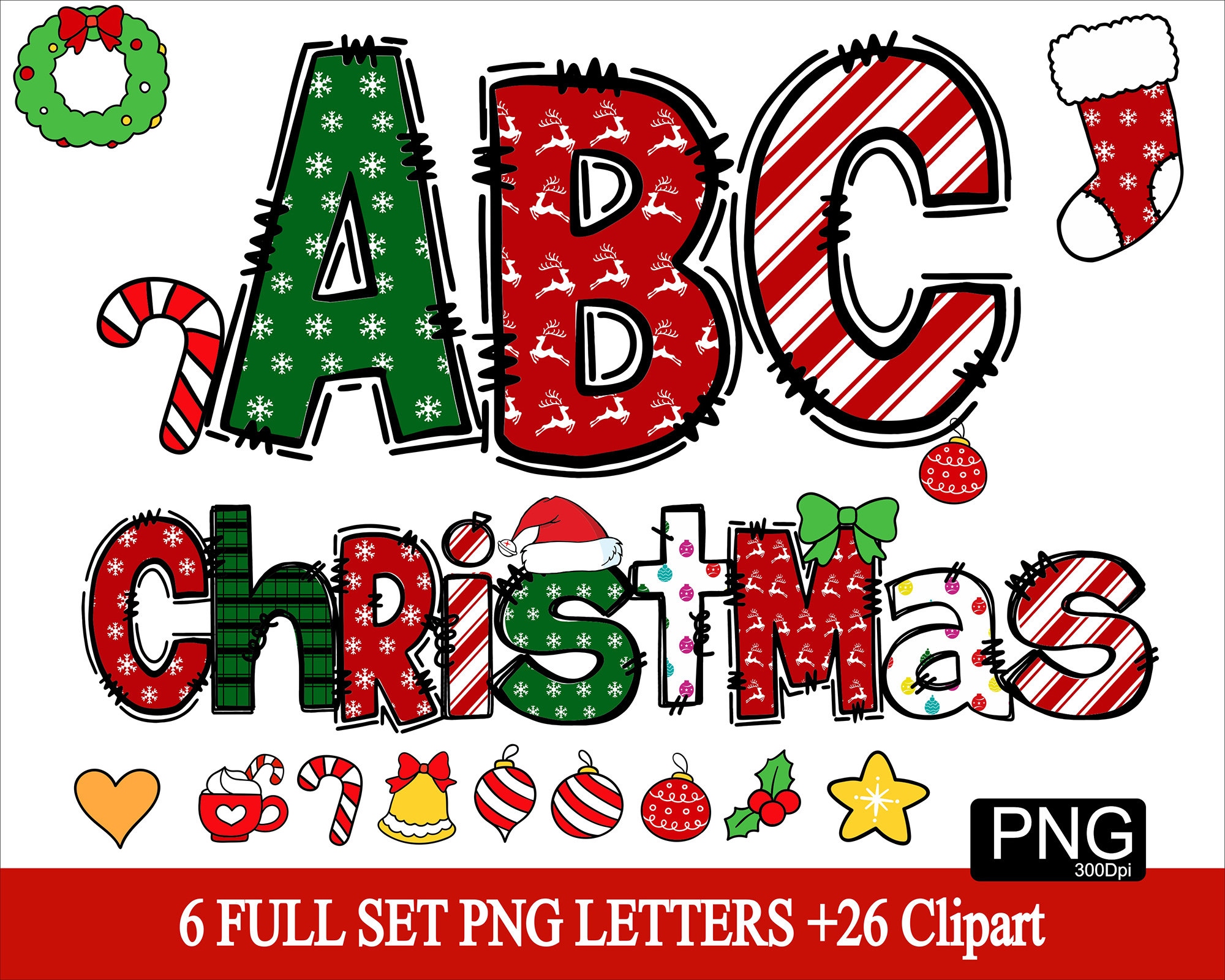 free printable christmas alphabet
