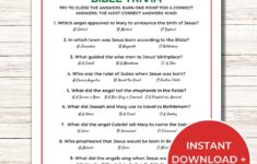 Christmas Bible Trivia Game Printable