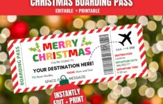 Christmas Boarding Pass Template