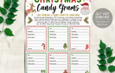 Christmas Candy Gram Flyer Editable Template Holiday Candy Cane Grams Fundraiser Event Pta Pto School Church Community Winter Printable 363051152