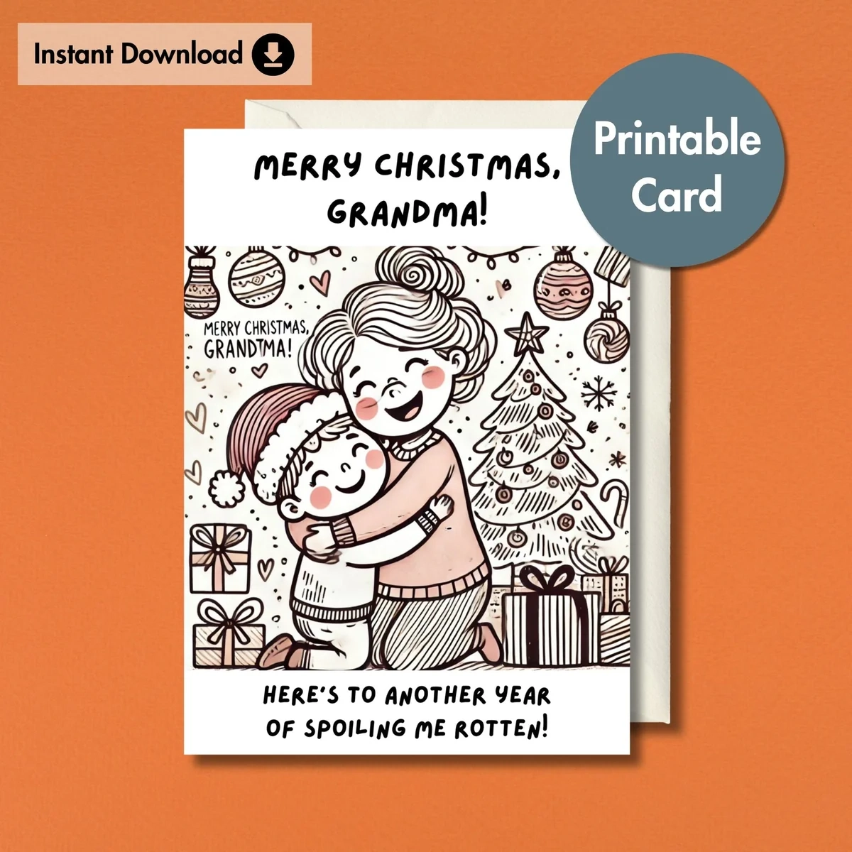 Christmas Card For Grandma Printable Card